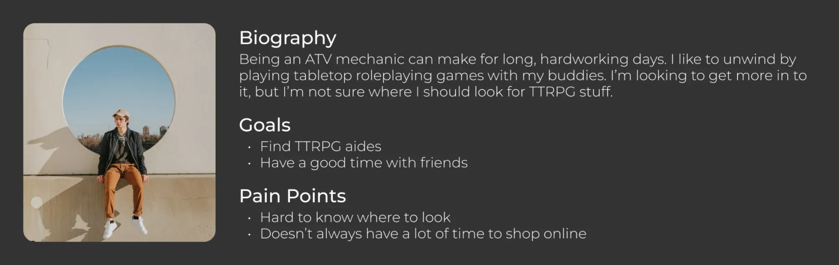 Eli Joe's Workshop Proto-Persona